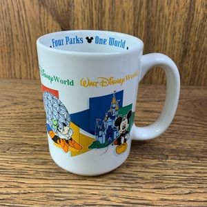 Vintage Walt Disney World GRANDMA Coffee Mug Cup Mickey Four Parks One World